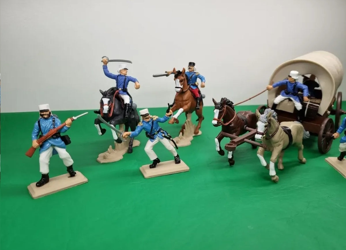 DSG Toy Soldiers French Foreign Legion Fort Playset (foot + mounted + supply wagon)