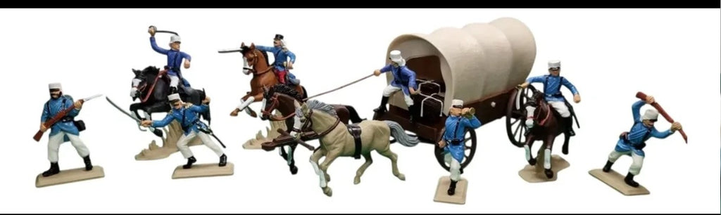 DSG Toy Soldiers French Foreign Legion Fort Playset (foot + mounted + supply wagon)