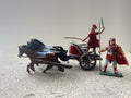 DSG Toy Soldiers Roman Quadriga Chariot, 4 horses + 2 figures (brown)